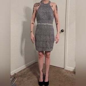 Silver glitter dress